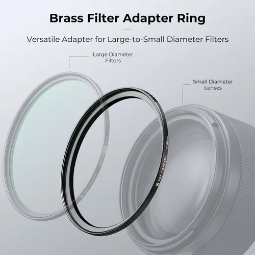 Miniatura 2 de K&F Concept 62mm a 67mm Anillo Adaptador de Filtro de Lente de Paso Subida CNC maquinado en latón, para lente de 62mm instalar filtro de 67mm