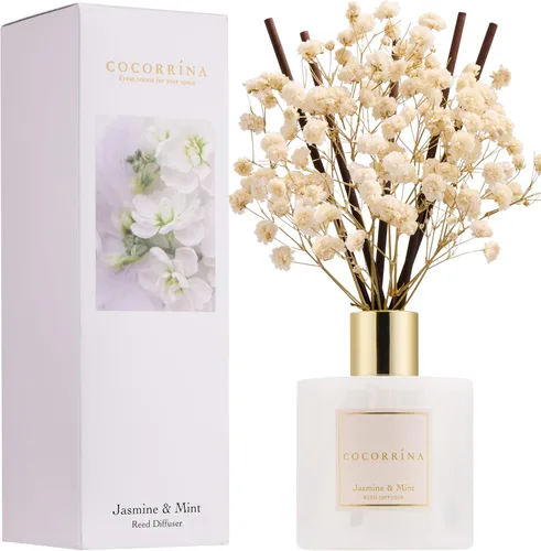 Miniatura 55 de Cocorrína Juego de difusor de varillas - Difusor perfumado de rosa satinada con varillas para el hogar, difusor de varillas para decoración