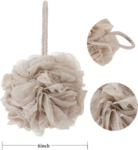 Miniatura 2 de Esponjas de baño, esponja de ducha para exfoliación corporal (1 pieza, marrón)