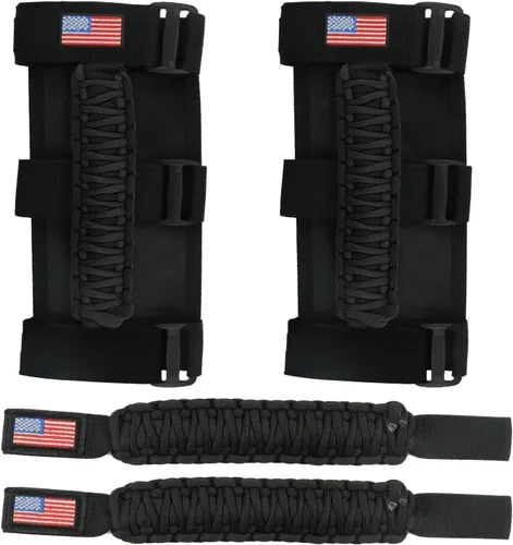 Miniatura 15 de 4 asas de agarre para barra antivuelco, compatibles con Jeep Wrangler JLU JK JKU TJ YJ LJ JT JL y Gladiator JT 1987-2021 UTV y ATV, se adapta a