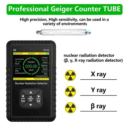 Miniatura 4 de Contador Geiger, Detector de Radiación Nuclear - Monitor Portátil de Mano de Radiación de Rayos Beta, Gamma, X, Medidor de Radiación de Aguas
