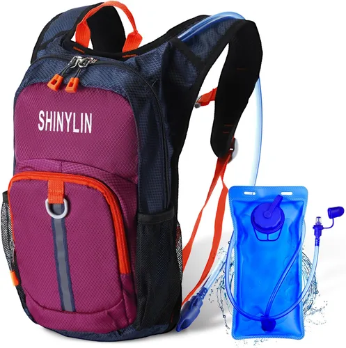 Miniatura 14 de Shinylin Mochila de Hidratación para Niños con Vejiga de Agua de 1.5L Mochila de Senderismo Ligera para Niños o Niñas Niños Ciclismo Escalada Correr