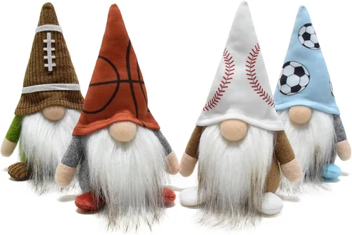 Miniatura 8 de Pequeños gnomos de béisbol, adornos de peluche, lindos gnomos suecos Tomte Nisse enano, muñeca de gnomo enano para fanáticos de los juegos Gnomo