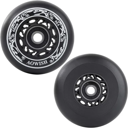 Miniatura 2 de Ruedas Ripstik de 2.677 in de 2.677 in, ruedas Ripstick 90a, ruedas de repuesto de 2 ruedas con rodamientos ABEC-9 para mini Ripstik/Carving Negro