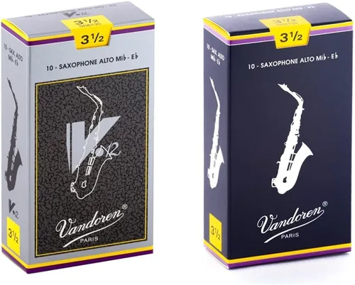 Miniatura 14 de Vandoren SR6125 Cañas de saxo alto V.12 Fuerza 2.5; caja de 10 y cañas tradicionales SR213 para saxo alto Fuerza 3; caja de 10