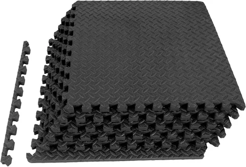 Miniatura 21 de Fitvids Tapete de suelo de rompecabezas para gimnasio, azulejos entrelazados de EVA de alta densidad de 3/4 pulgadas de grosor, alfombrilla
