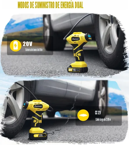 Miniatura 5 de AVID POWER - Compresor de aire inflador de neumáticos portátil, bomba de neumáticos de coche inalámbrica de 20 V con batería recargable alimentada
