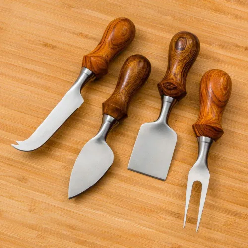 Miniatura 3 de ROCKLER Kit de cuchillos esparcidores de queso (4 piezas) - Juego de cuchillos de queso de acero inoxidable - Las asas se venden por separado