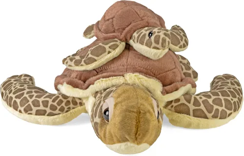 Miniatura 2 de Wild Republic Mom and Baby - Tortuga marina, animal de peluche, 12 pulgadas, regalo para niños, juguete de peluche, botellas de agua recicladas
