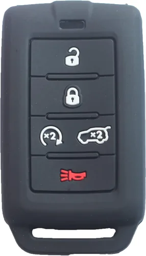 Miniatura 2 de 2 fundas para llavero de 5 botones compatibles con Jeep, 2 piezas negro, Pequeño