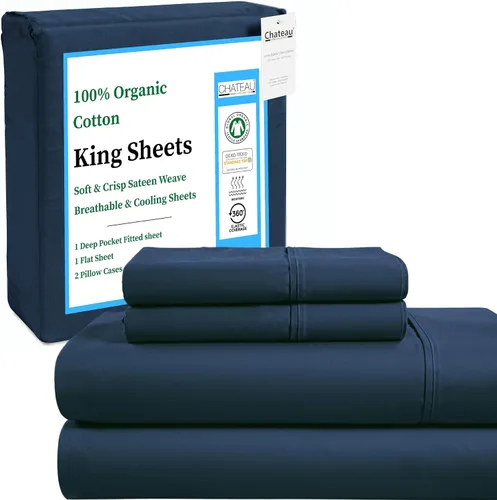 Miniatura 19 de Sábanas Twin XL 100% Algodón Para Cama Twin, Juegos de Sábanas Bajeras y Fundas de Almohada Totalmente Elásticas, Resistentes a la Decoloración