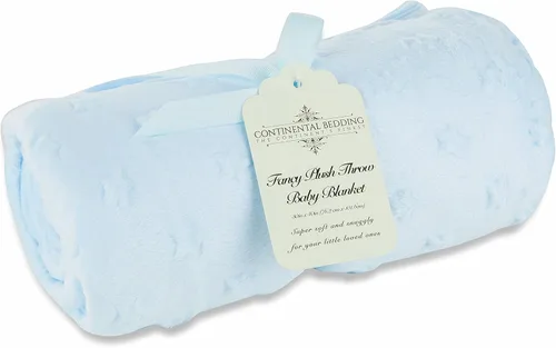 Continental Bedding Continental Bedding - Manta de felpa acogedora de alta calidad para bebé, 30 x 40 pulgadas, tamaño ideal (azul)