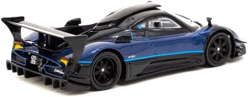 Miniatura 2 de Pagani Zonda Revolucion Azul Metálico y Negro con Rayas Azul Claro Global64 Serie 1/64 Modelo de Auto Fundido a Presión por Tarmac Works