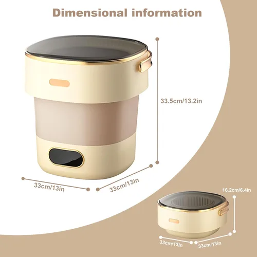 Miniatura 2 de Mini lavadora, pequeña lavadora compacta con 3 modos, máquina de lavandería inteligente completamente automática para apartamentos, camping