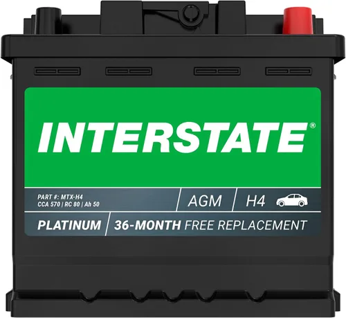 Interstate Batteries Batería automotriz de 12 V, 50 Ah (tamaño del grupo H4) 570CCA SLI AGM, batería de repuesto para automóviles, SUV, sedanes,