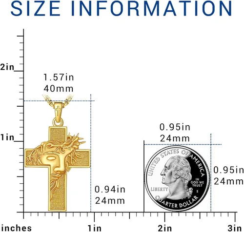 Miniatura 185 de Eusense San Miguel San Cristóbal San Benito San Judas Virgen María Collar chapado en oro 925 joyería religiosa para hombres y mujeres, collar