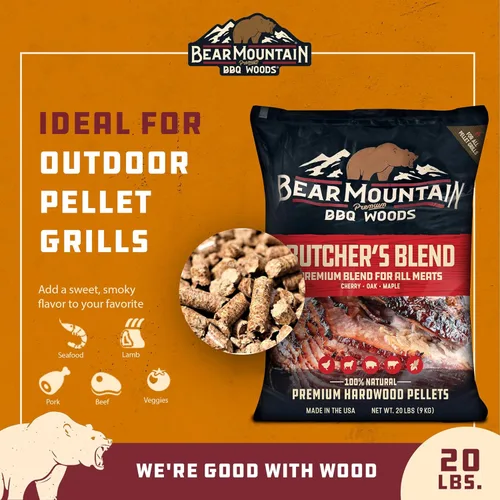 Miniatura 3 de Bear Mountain BBQ Premium Wood Butcher's Blend - Gránulos para ahumar, mezcla de pellets de madera dura totalmente natural para asar al aire libre