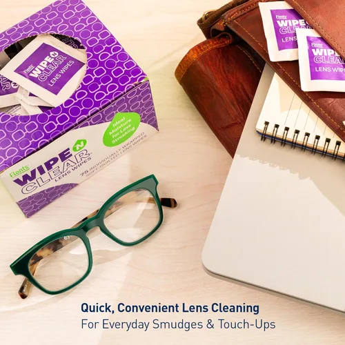 Miniatura 2 de Flents Toallitas limpiadoras de gafas, 75 unidades, diseñadas para limpieza de gafas, prehumedecidas, envueltas individualmente, toallitas
