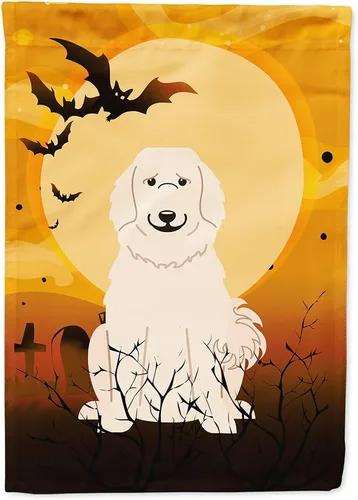 Miniatura 144 de Caroline's Treasures BB4307GF - Bandera de Halloween Airedale para jardín, bandera decorativa para patio exterior, obras de arte de patio, macizos