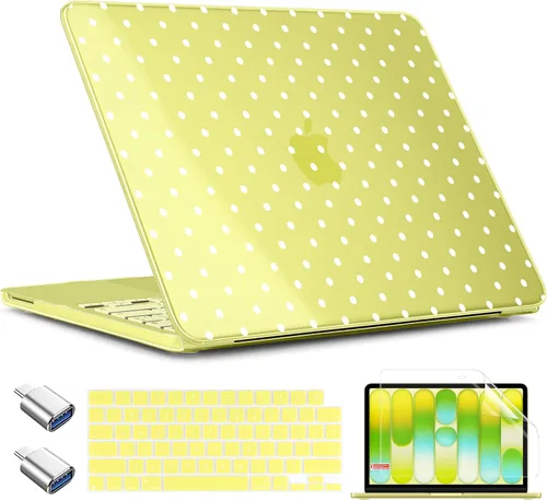 Miniatura 17 de TWOLSKOO Funda para MacBook Neo de 13 pulgadas 2026 A3404 A18 Pro Chip, carcasa rígida de plástico con adaptador tipo C, 2 fundas para cámara web
