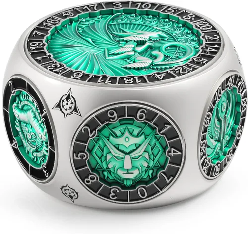 Miniatura 14 de DNDND Dados Giratorios 8 en 1 con Doble D20 – Juego de Dados Hexagonales de Metal con Temática de Monstruos D&D para TTRPG Dungeons and Dragons