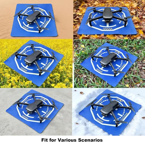 Miniatura 2 de Drone UAV Landing Pad Helipad Launch 19.69 x 19.69 pulgadas (19.7 in) y 0.118 in (grosor) ponderado nocturno reflectante suelo pico portátil