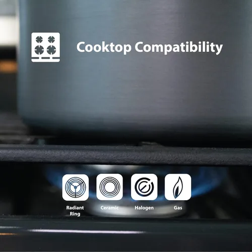 Miniatura 5 de Swiss Diamond Sartén con tapa, cuenta con asas dobles, sartén antiadherente con revestimiento de diamante con tapa, apta para horno y lavavajillas