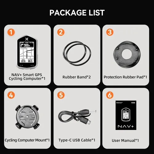 Miniatura 8 de XOSS NAV Plus - Computadora de bicicleta GPS con Bluetooth, 2.4 pulgadas Ant+ Bike Computadora inalámbrica con batería de 33 horas de duración, IPX7