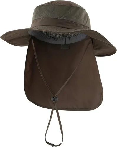 Miniatura 14 de Home Prefer Sombrero de sol UPF50+ de malla para exteriores, de ala ancha, con solapa para el cuello, sombrero de pesca para hombres y mujeres Verde