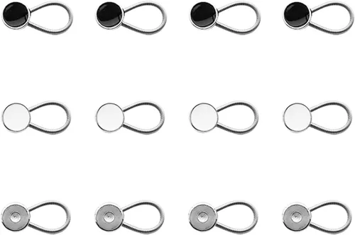 12 extensores invisibles de cuello de camisa de 0.8 pulgadas, extensores de botón de cuello ajustables para camisas de vestir, trajes, pantalones y