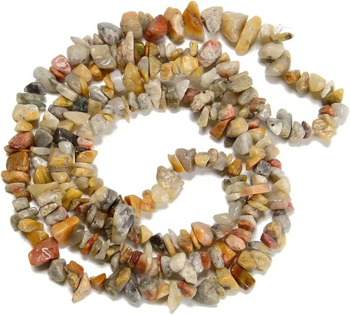 Miniatura 18 de Juego de pulseras de piedras preciosas de aventurina azul natural de 0.197-0.315 in, diseño de grava curativa, cuentas de piedra irregular, diseño