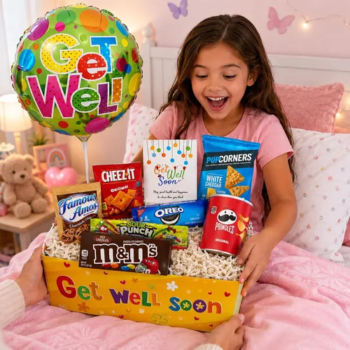 Miniatura 3 de Cesta de regalo PARA RECUPERARSE, paquete para niños unisex, niño o niña, paquete de cuidado, que te mejores pronto para el hogar u hospital después