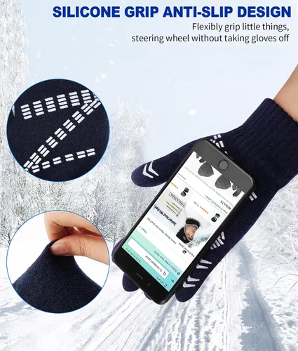 Miniatura 15 de FZ FANTASTIC ZONE Guantes de invierno para hombre, cálidos, térmicos, suaves, de lana, para pantalla táctil, para mujer