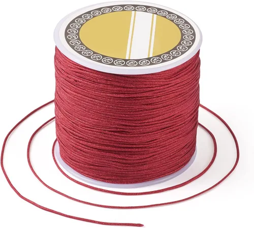 Miniatura 16 de Pandahall - Cordón de nailon para joyería de 109 yardas, cuerda de anudación china de hilo de macramé para joyería Kumihimo (vara dorada)