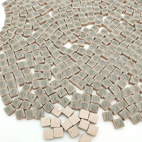 Miniatura 5 de 500 PCS / 1.1 LB Azulejos de Mosaico Cuadrados de Cerámica, 0.4 x 0.4 pulgadas Hechos a Mano para Hacer Micro Mosaicos Creativos para Arte DIY y Gris