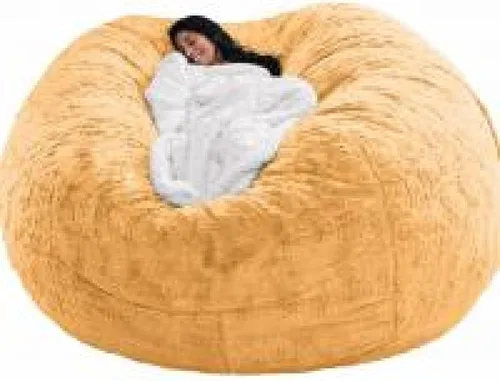 Miniatura 7 de DIOB Funda redonda para silla de puf, para adultos, adolescentes (relleno no incluido), silla de sofá gigante suave, cómoda silla de descanso