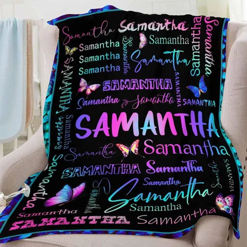 Miniatura 5 de D-Story Mantas de bebé personalizadas con nombres, manta personalizada para bebés niñas, manta de envoltura con inicial, regalos personalizados