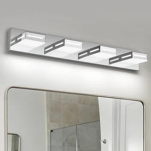 Miniatura 23 de Lámparas LED modernas para baño, 3 luces de 24 pulgadas, regulables, 5CCT, ajustables, color negro mate, para accesorios de iluminación de baño