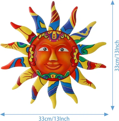 Miniatura 2 de VEWOGARDEN Arte Decorativo de Pared de Sol de Metal de 13 pulgadas para Colgar en Interiores y Exteriores, Hogar, Jardín, Regalos de Navidad