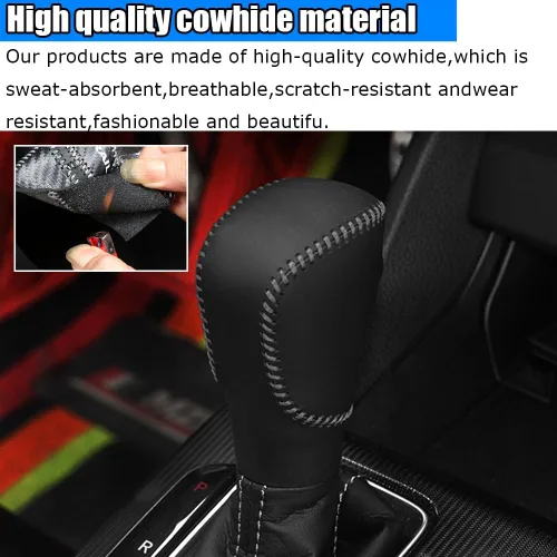 Miniatura 5 de Accesorios interiores personalizados para Honda HR-V 2023 2024, cubierta de cuero para palanca de cambios automática, funda de palanca de cambios