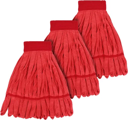 Miniatura 9 de Cabezales de trapeador de microfibra de repuesto para cabezal de fregona comercial de servicio pesado para limpieza de suelos: 3 paquetes