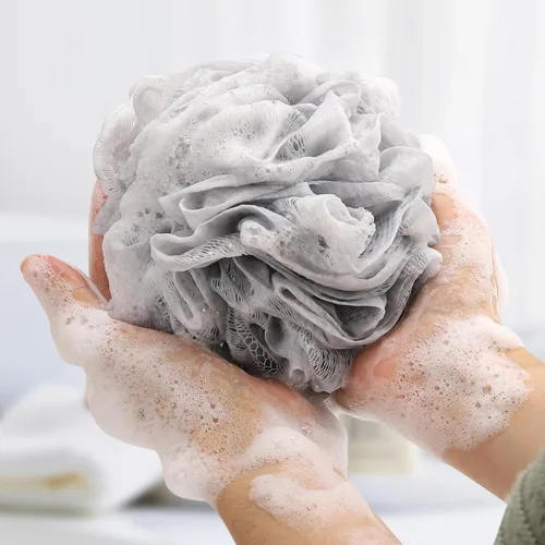 Miniatura 3 de Esponja de baño de 8 puf de malla pequeña, esponja de ducha exfoliante para cuerpo de lufa de malla