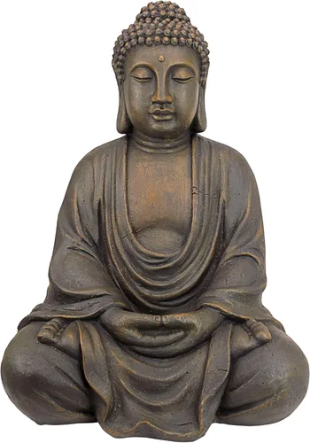 Miniatura 13 de Design Toscano Jolly Hotei Laughing Man - Estatua de jardín para interiores y exteriores, 26 pulgadas de alto, resina de piedra fundida, acabado