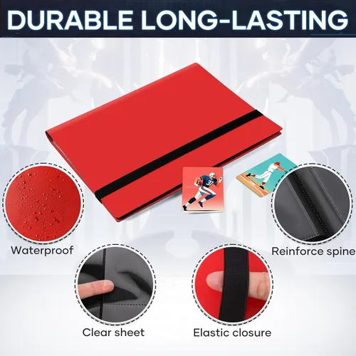 Miniatura 3 de Carpeta de Cartas Coleccionables de 9 Bolsillos, 360 Bolsillos, Álbum de Cartas Coleccionables, Carpeta de Cartas Deportivas para Cartas Estándar