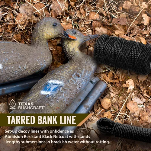 Miniatura 5 de Texas Bushcraft Tarred Bank Line Twine - #36 Cuerda de nailon negro para pesca, camping y supervivencia al aire libre – Cordón resistente