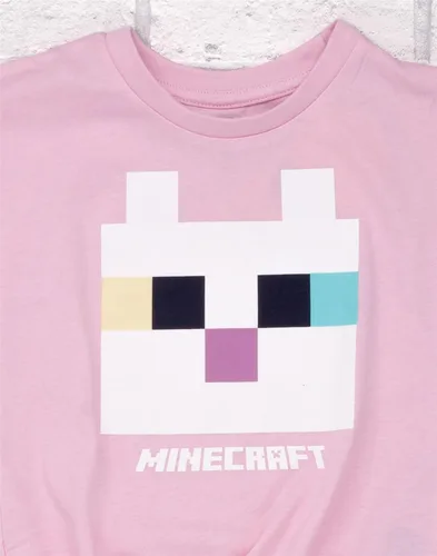 Miniatura 6 de Minecraft - Camiseta para niñas Camiseta de jugador rosa con lazo frontal de gatito para niños Ropa para niños, regalos de mercancía