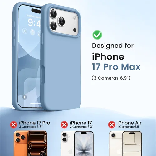 Miniatura 844 de GONEZ Funda de silicona para iPhone 15 Pro Max, compatible con Magsafe, protector de cámara + protector de pantalla, forro de microfibra suave