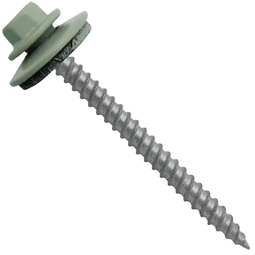 Miniatura 48 de 12 tornillos para techos de metal gris ABC de 2-1/2 pulgadas, cabezal de arandela hexagonal, arranque automático/roscado, arandela EPDM. 1 bolsa