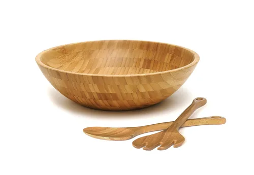 Miniatura 8 de Lipper International Ensaladera de madera de bambú, pequeño, 7 pulgadas de diámetro x 2.25 pulgadas de alto, tazón individual
