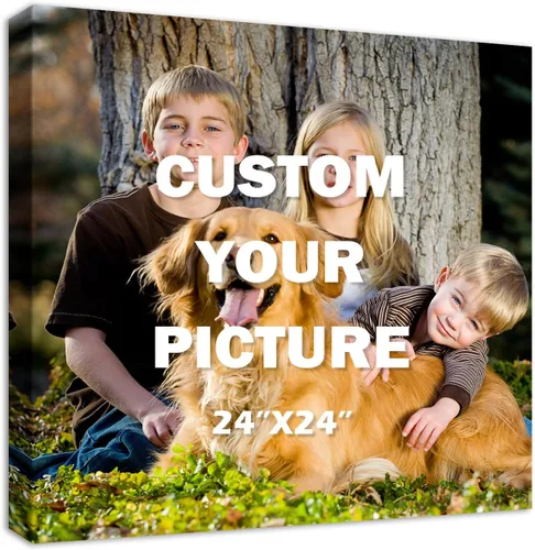 Miniatura 14 de YYYYHPP Impresiones en lienzo con tus fotos, arte de pared personalizado de foto a lienzo, impresión en lienzo para boda, familia, bebé, mascotas